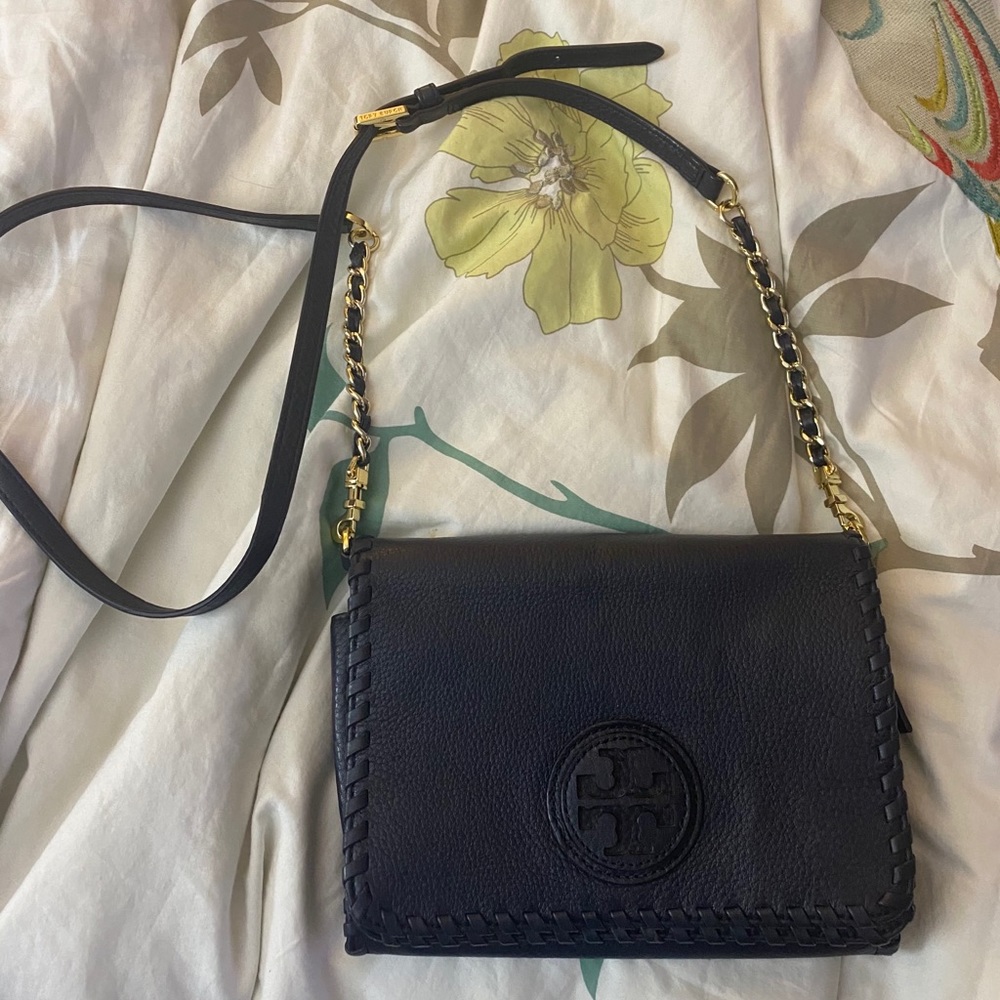 Tory Burch Navy Leather Crossbody